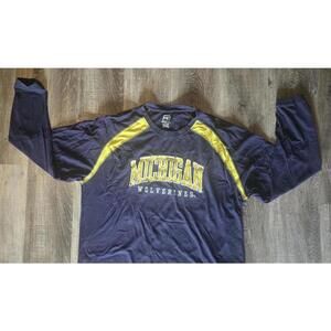 Michigan Wolverines Long Sleeve Embroidered Shirt